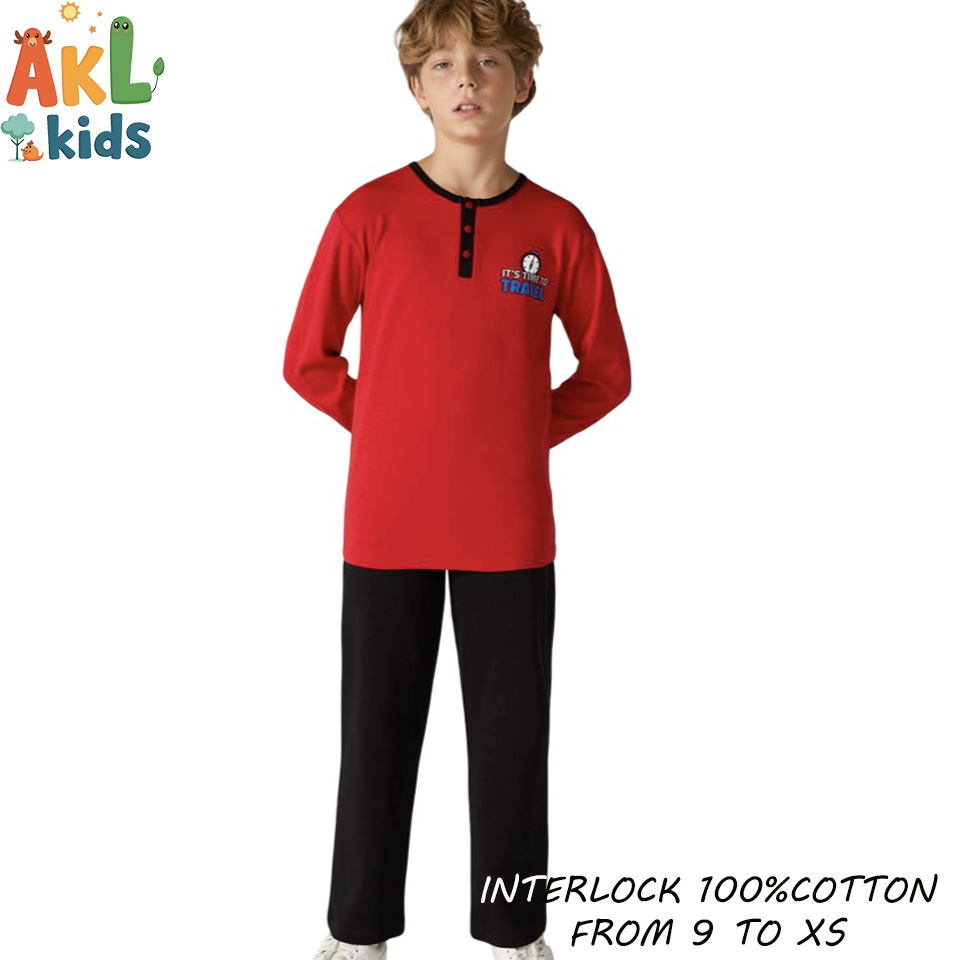 Boy's Cotton Set Red