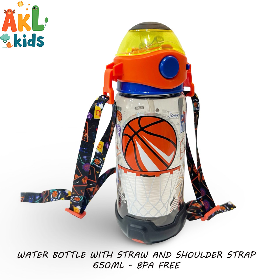 Straw Cup With Shoulder Strap Basket Ball