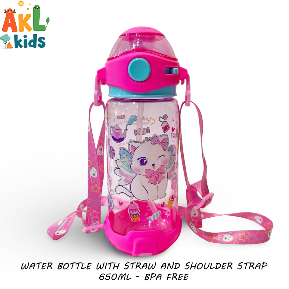 Straw Cup With Shoulder Strap Cat