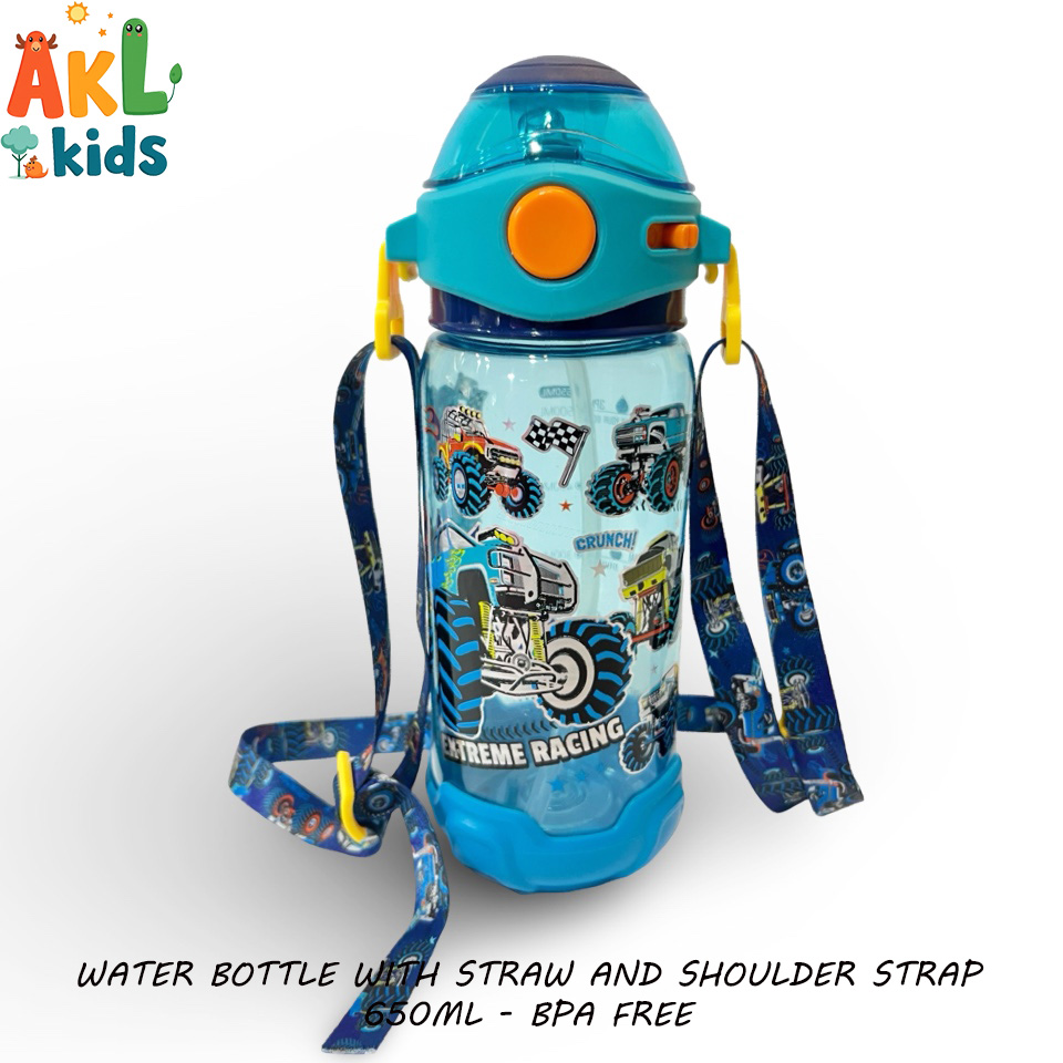 Straw Cup With Shoulder Strap Monster Truck