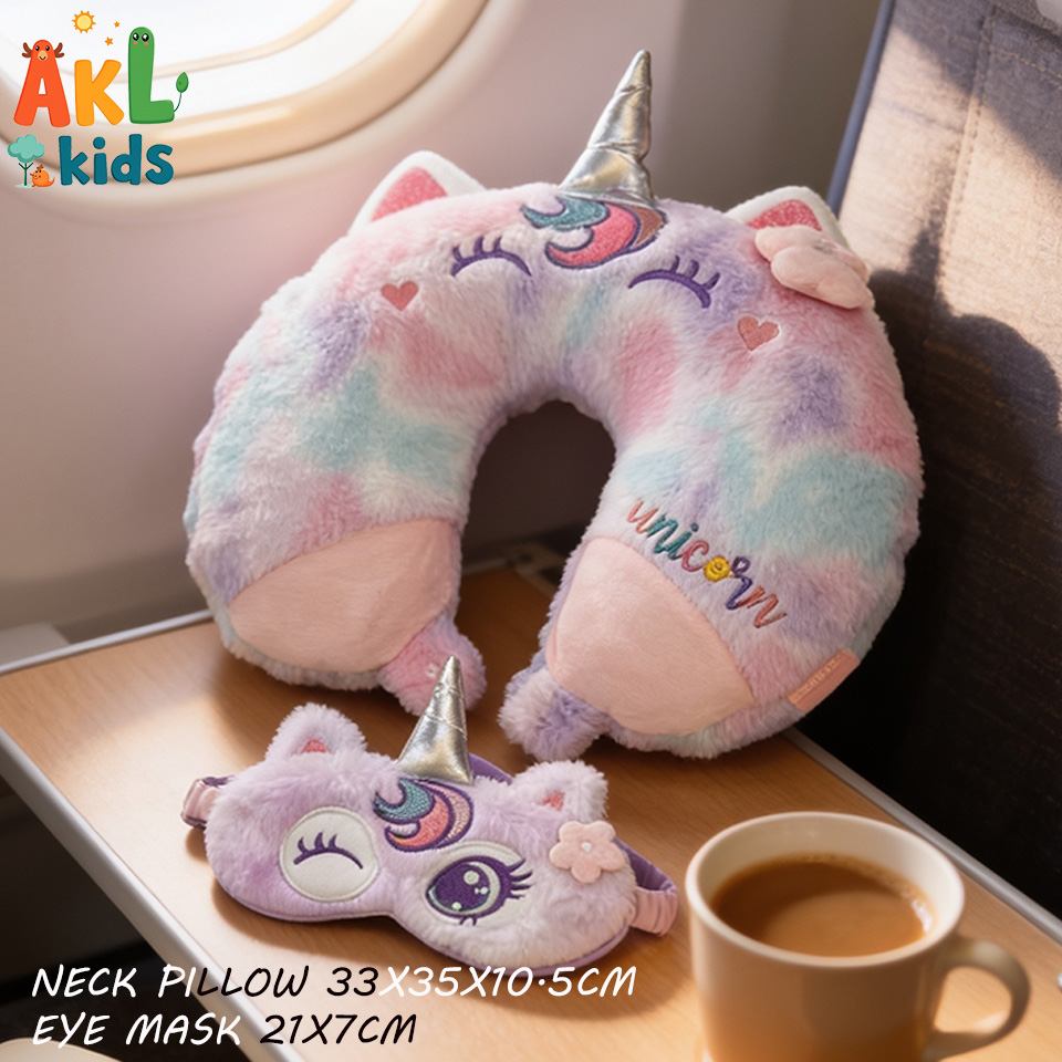 Neck Pillow + 3D Eye Mask Set