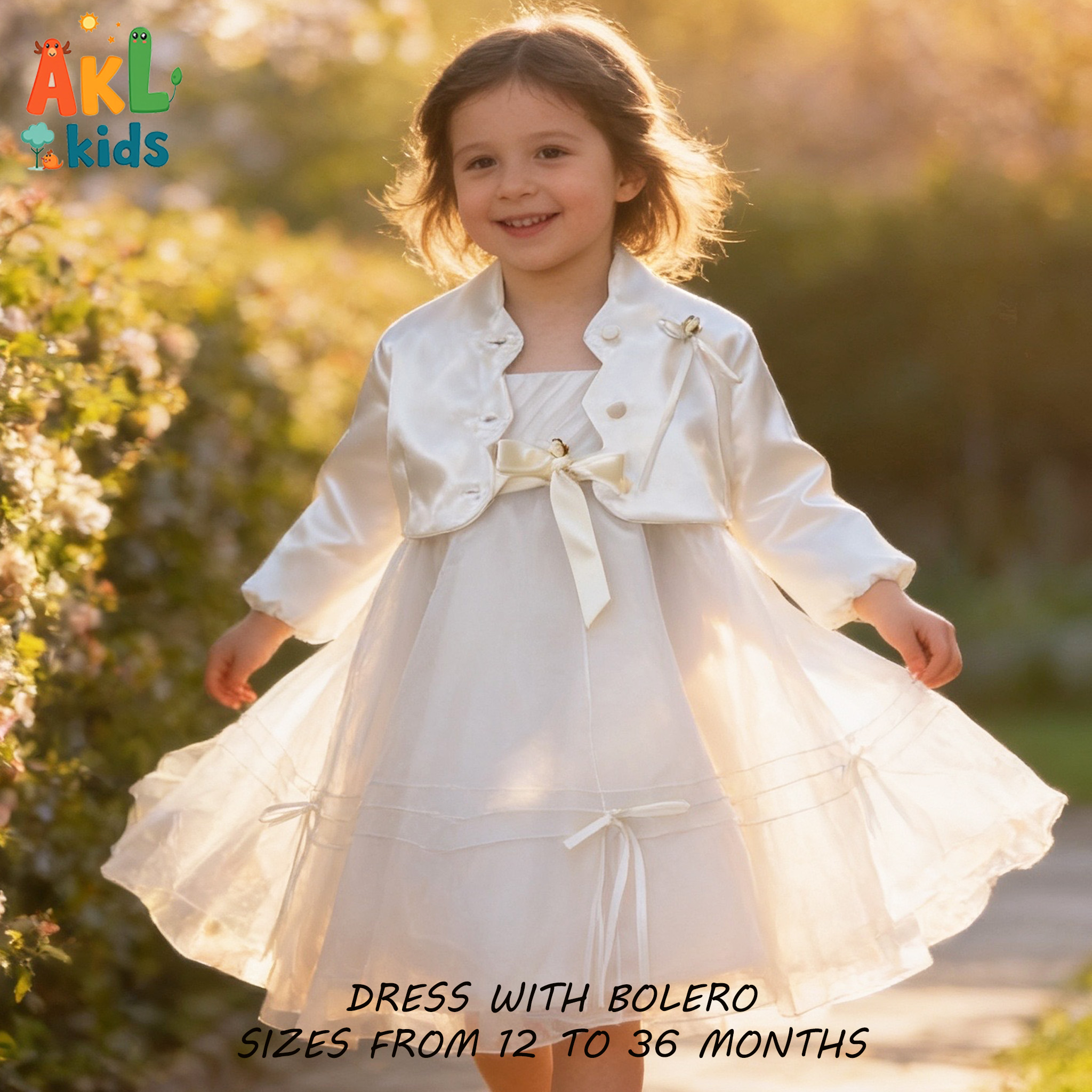 White Baptism Dress + Bolero