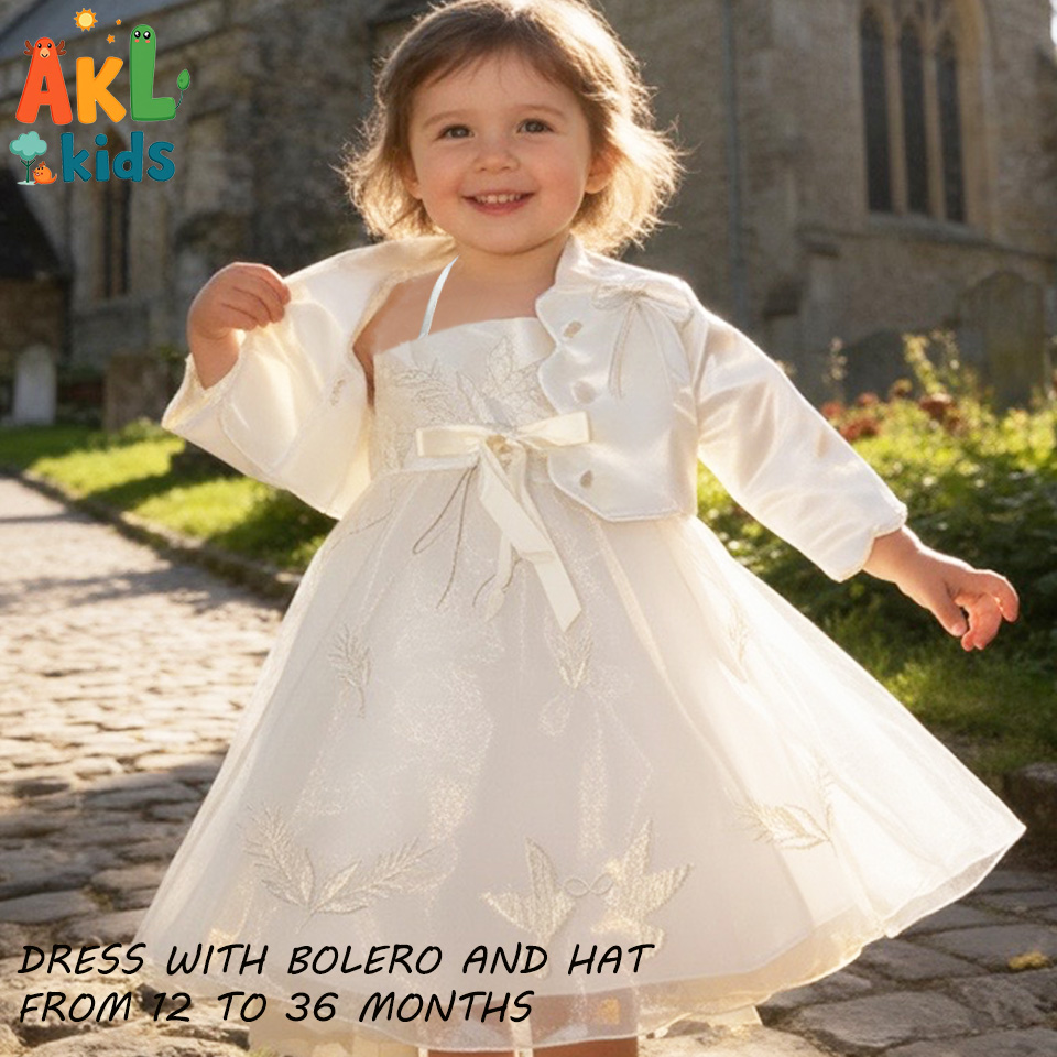 White Baptism Dress + Bolero
