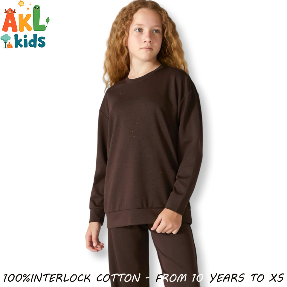 Cotton  Girl's set - Brown