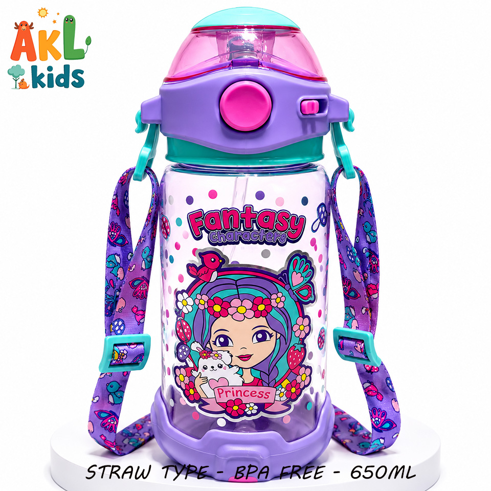 Straw Cup With Shoulder Strap - Fantasy