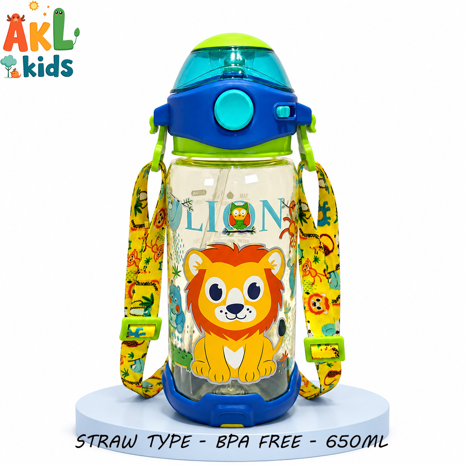Straw Cup With Shoulder Strap - Lion