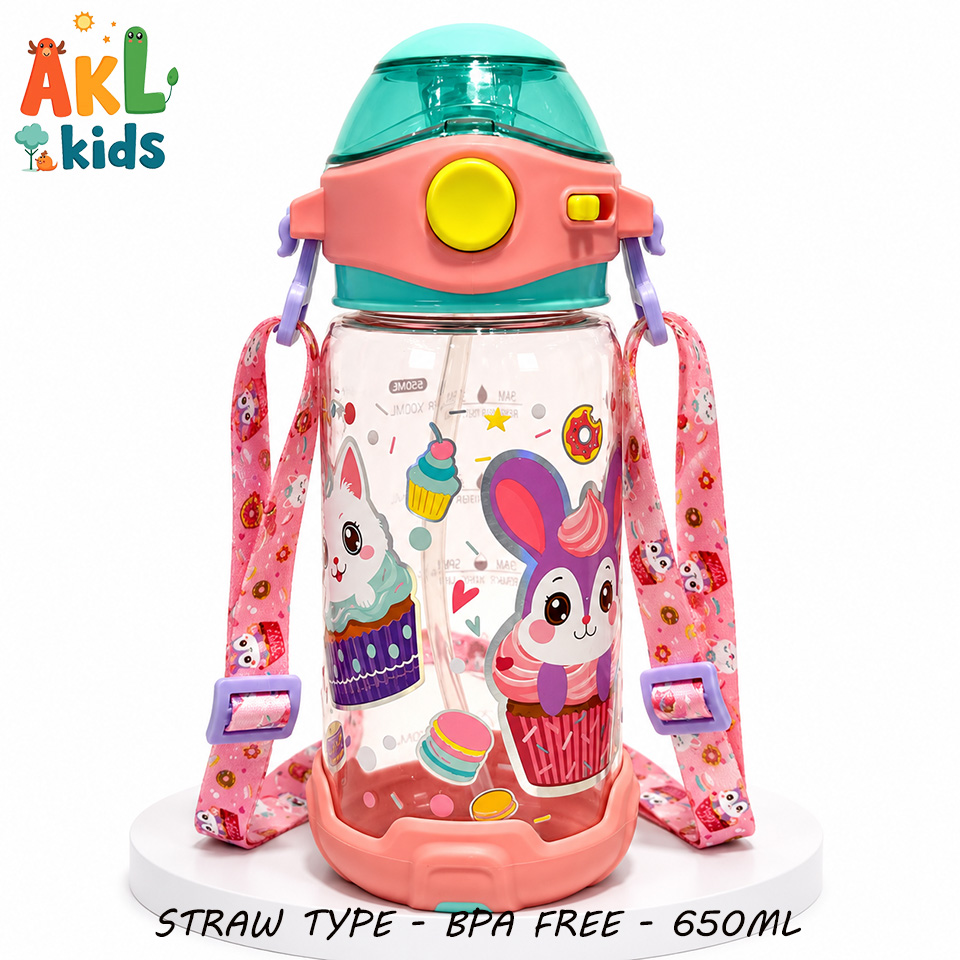 Straw Cup With Shoulder Strap - Cat