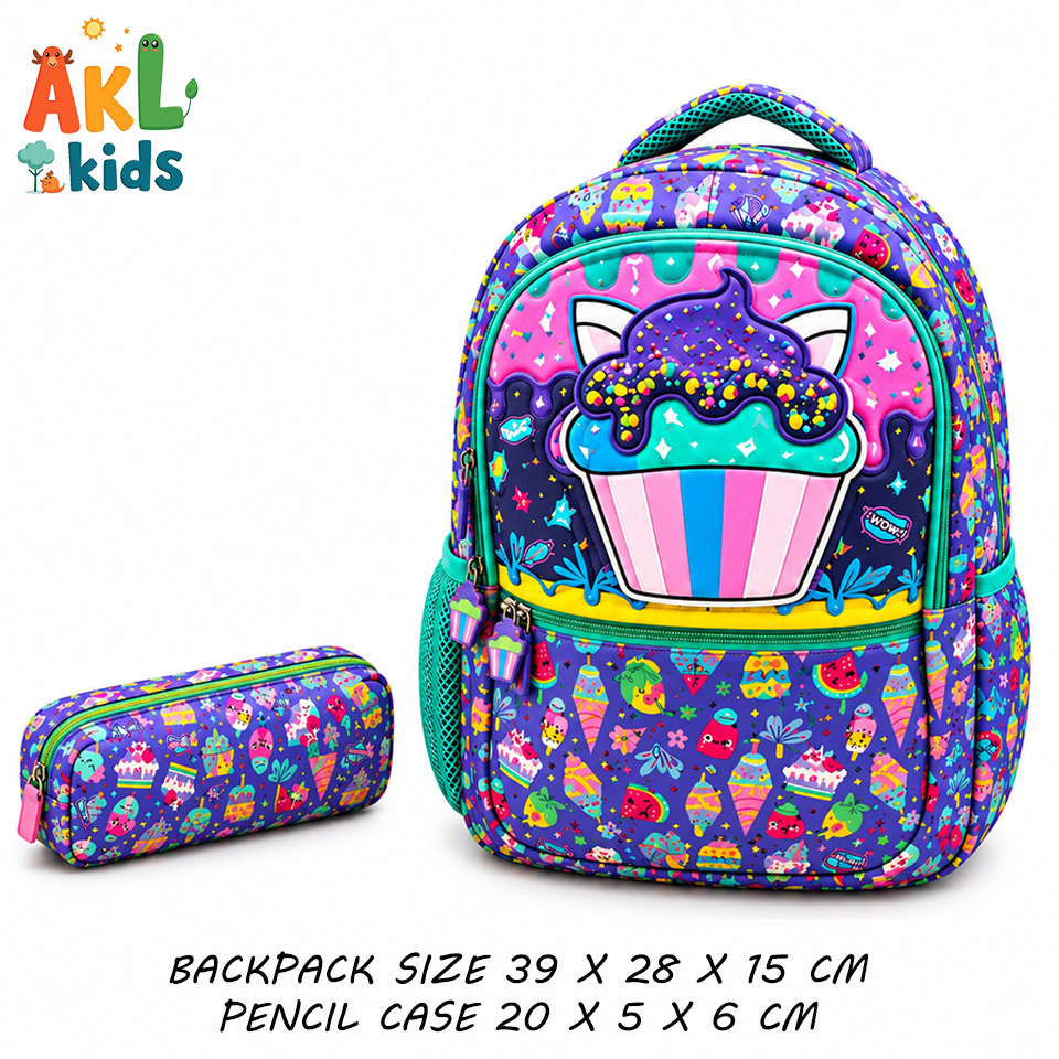 Backpack with Pencil Case - Cake