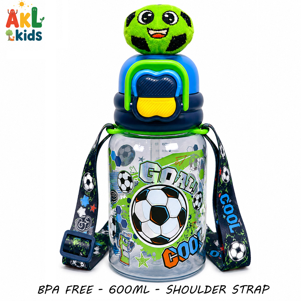 Straw Cup With Shoulder Strap - Football