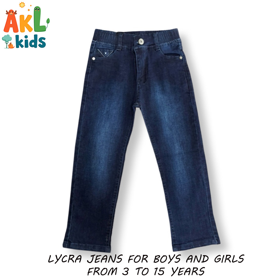 Lycra Jeans Pant for Kids - Dark