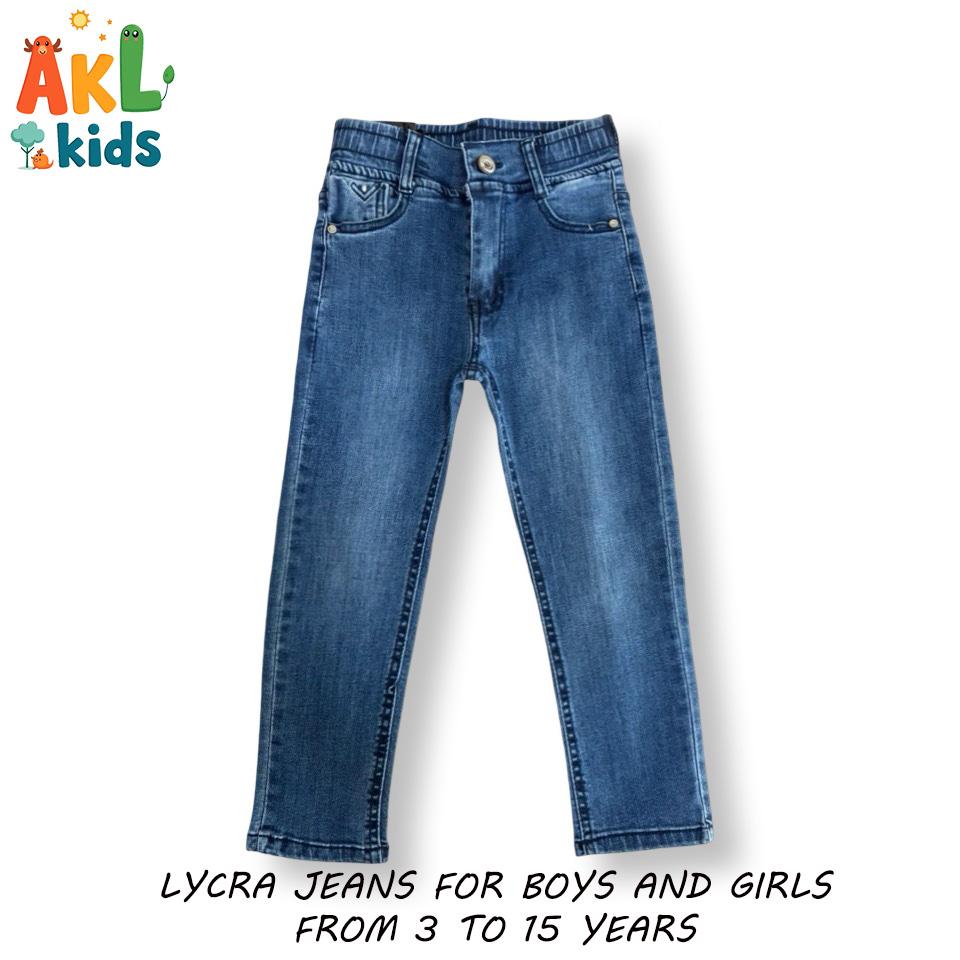Lycra Jeans Pant for Kids - Clear