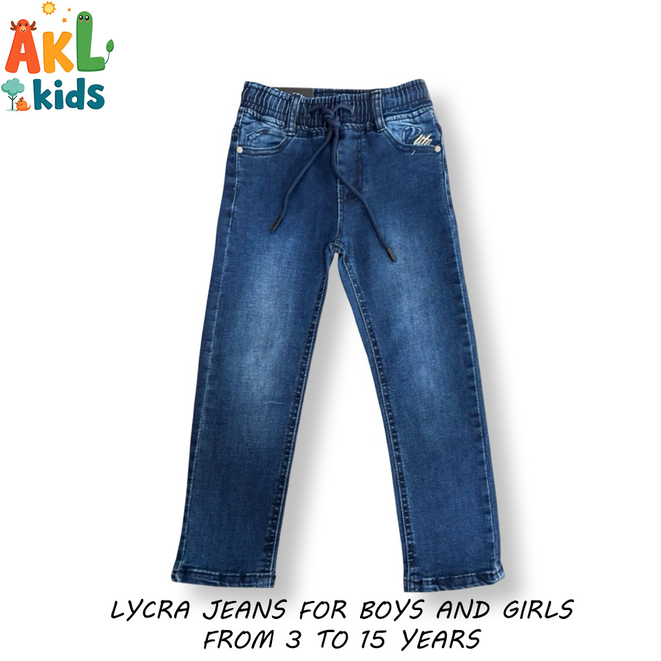 Lycra Jeans Pant for Kids - Dark