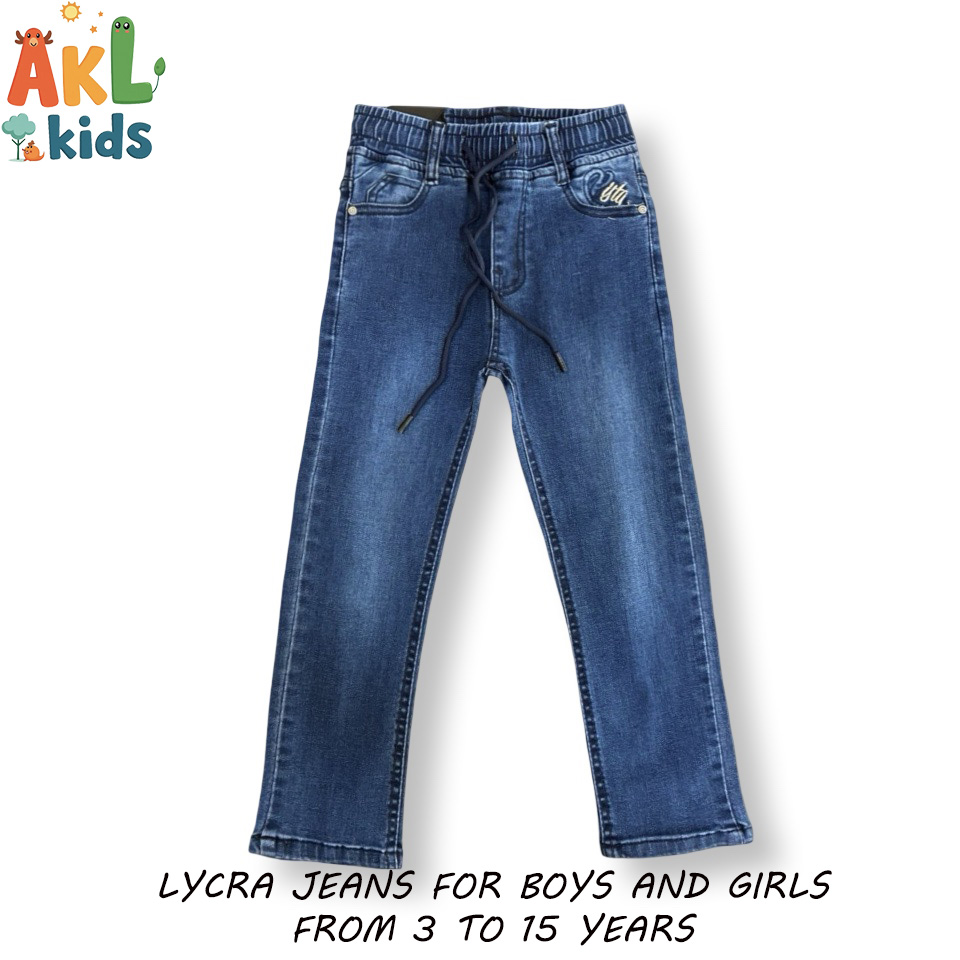 Lycra Jeans Pant for Kids - Clear