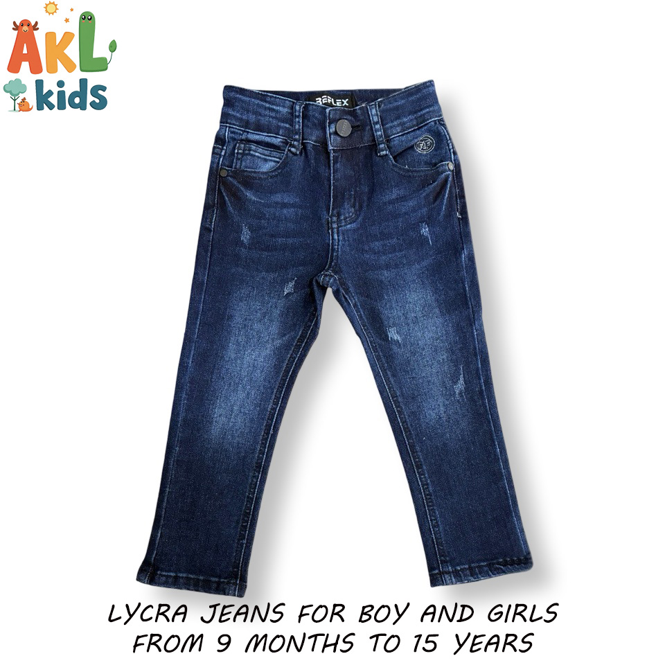 Lycra Jeans Pant for Kids - Dark