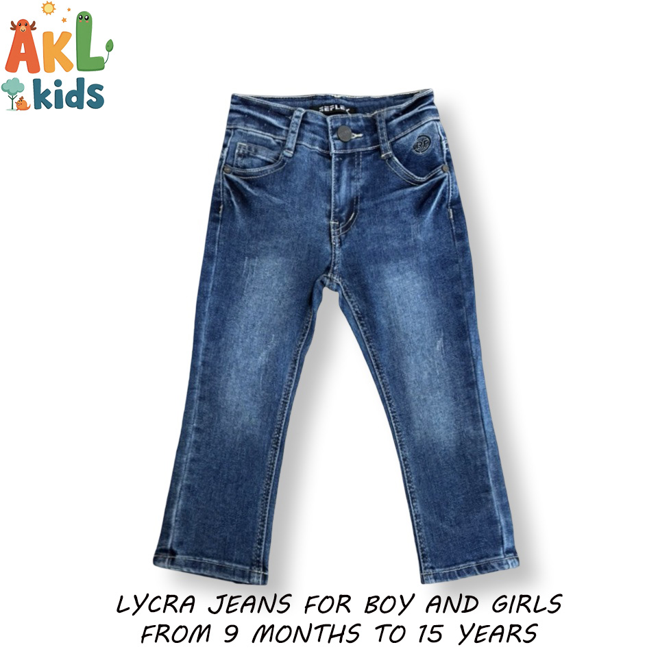 Lycra Jeans Pant for Kids - Clear