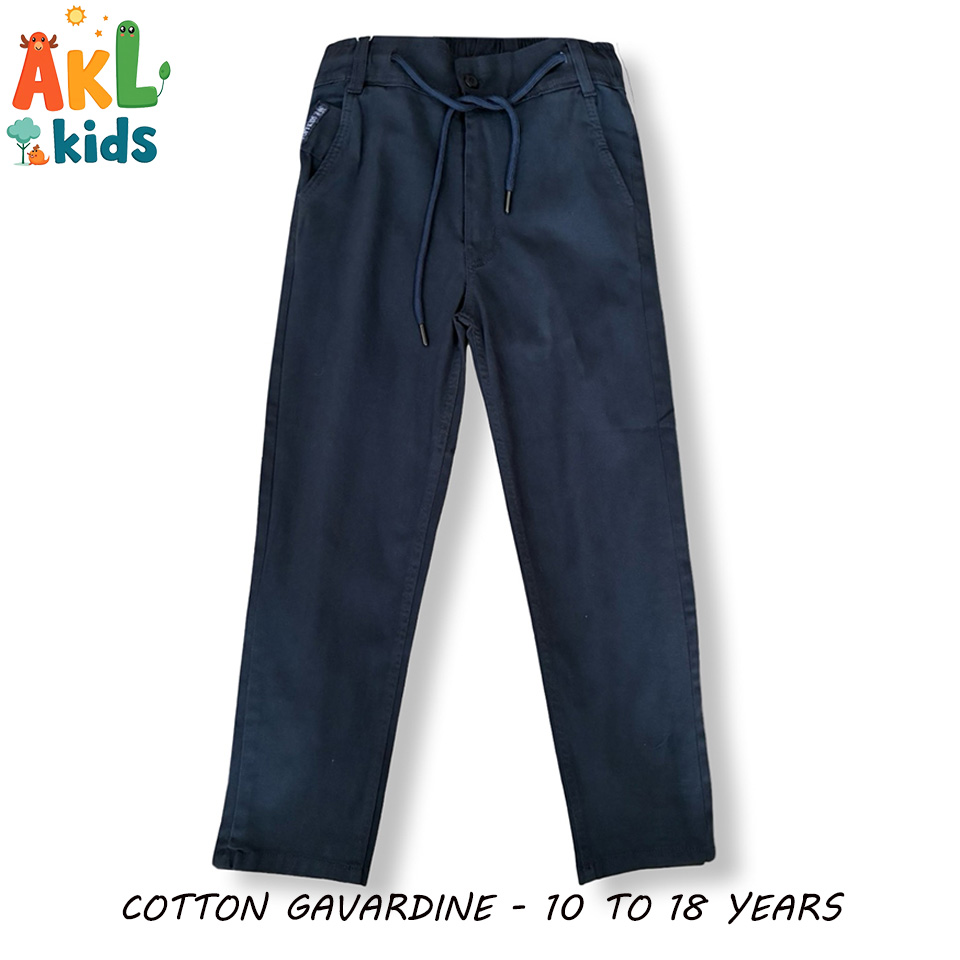 Gavardine Navy Pant for Boys With zipper