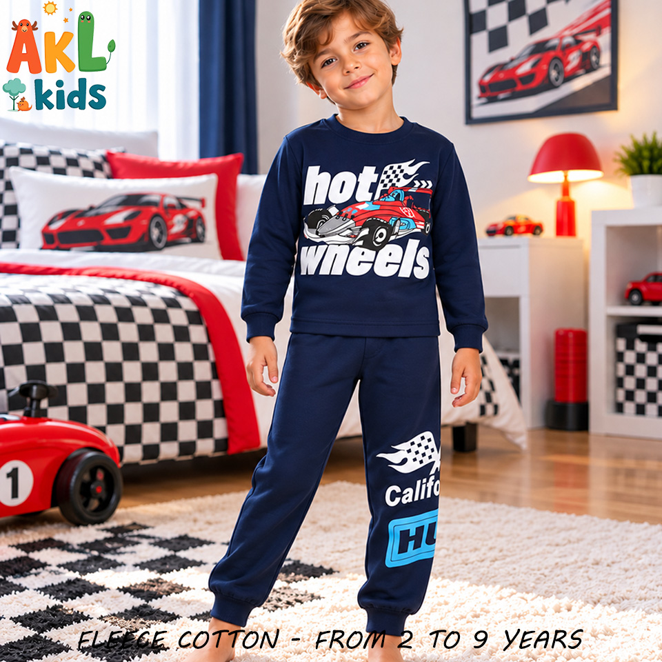 Fleece Cotton Pjs Hot Wheels