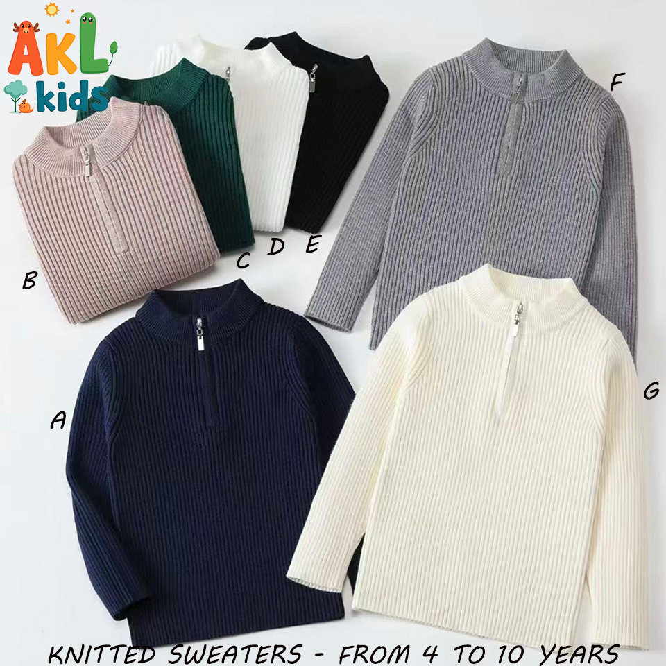 Knitted Half-Zip Sweater – 4 to 10 Years