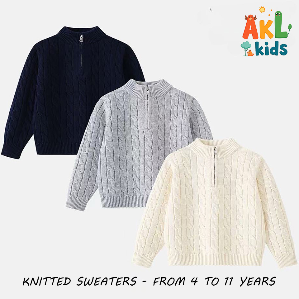 Kids’ Cable-Knit Half-Zip Sweater
