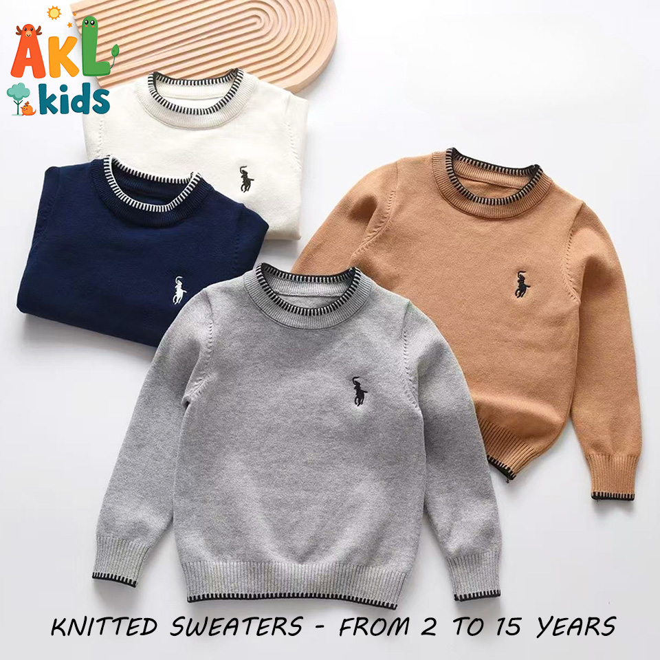 Boys’ Knitted Crew-Neck Sweater
