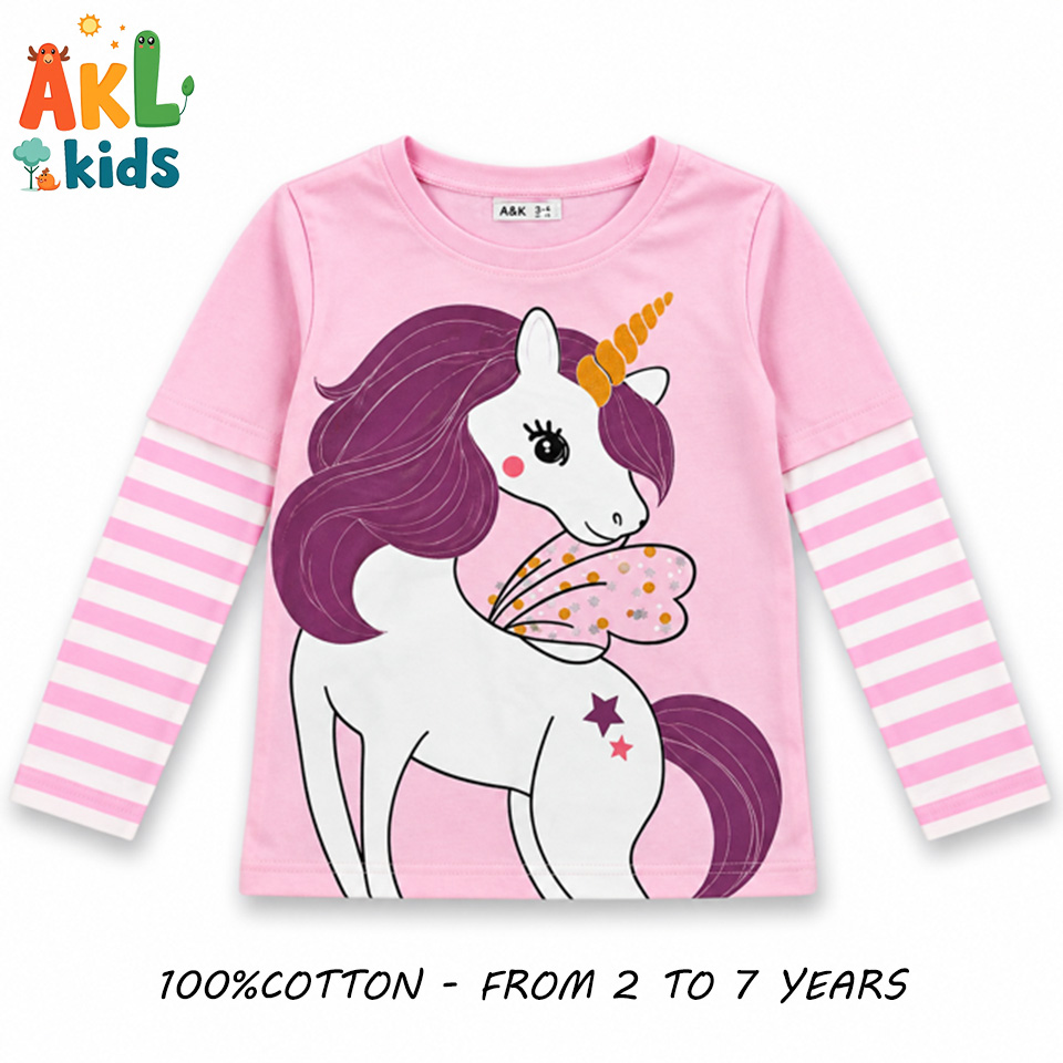 Girls’ Unicorn Long-Sleeve T-Shirt