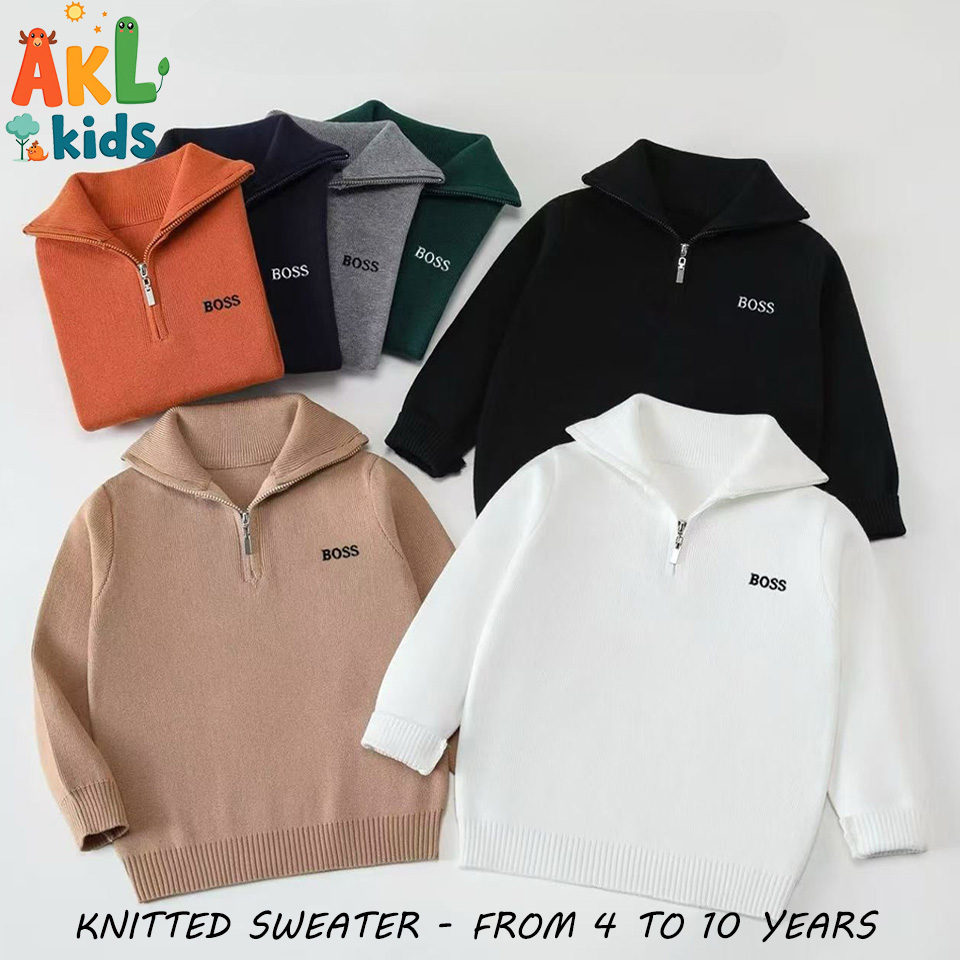 Boys’ Knitted Half-Zip Sweater