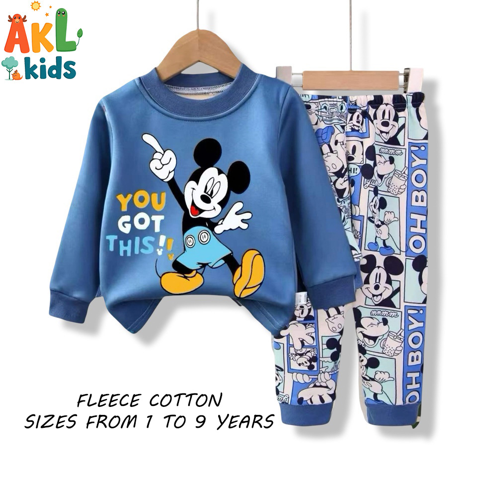 Fleece Cotton Pjs Mickey