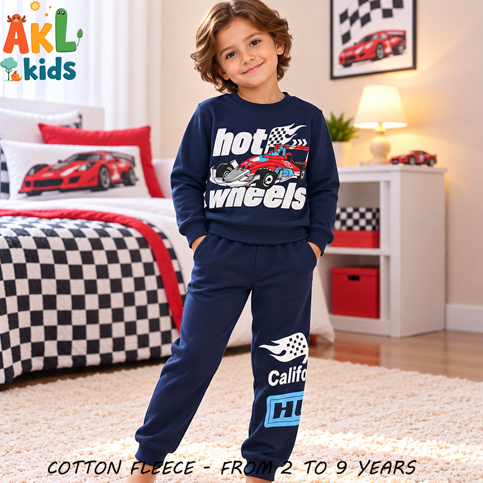 Fleece Cotton Pjs Hot Wheels