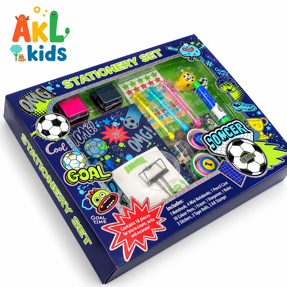 AKL Kids Soccer Stationery Set – 18 Pieces