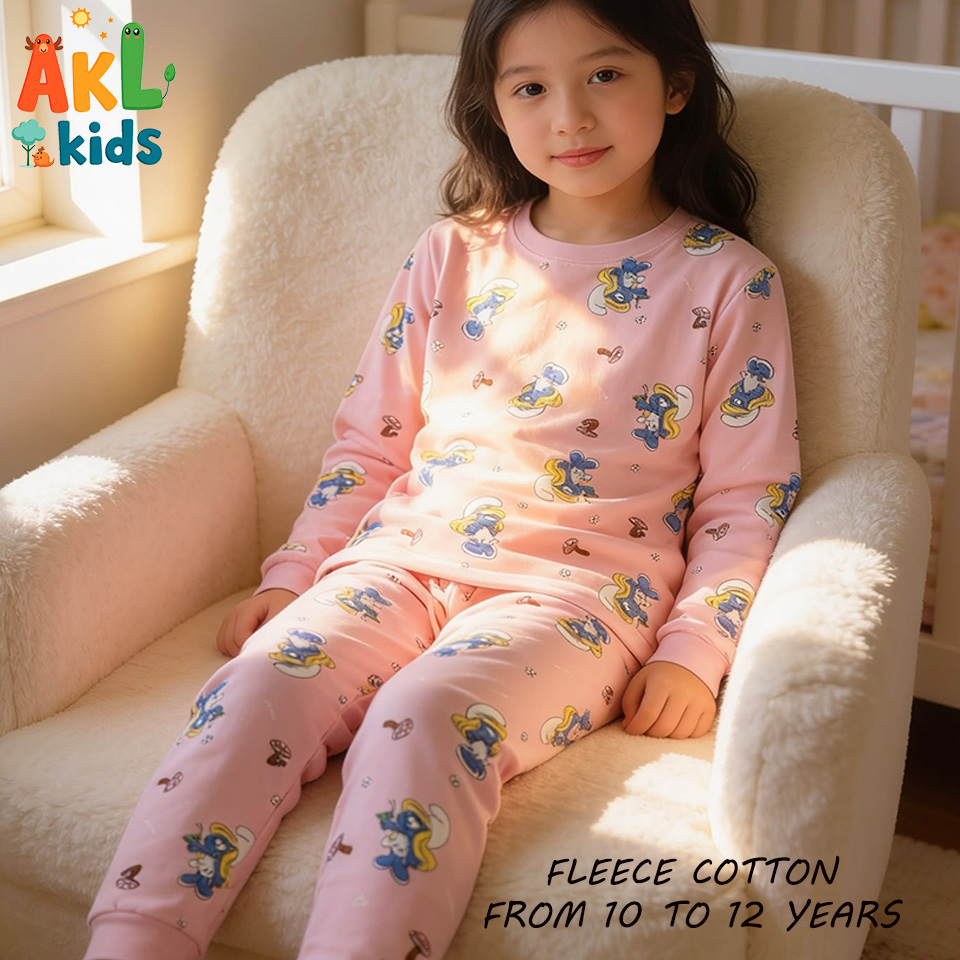 Fleece Cotton Pjs Smurfs