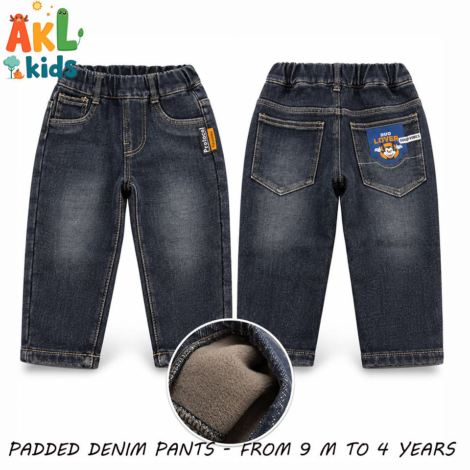 Padded Denim Pants for Babies & Kids – 9 Months to 4 Years