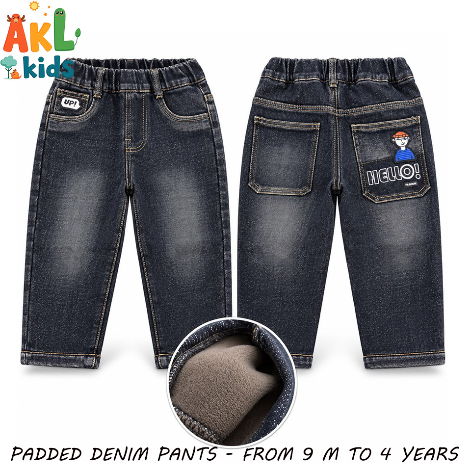 Padded Denim Pants for Babies & Kids – 9 Months to 4 Years
