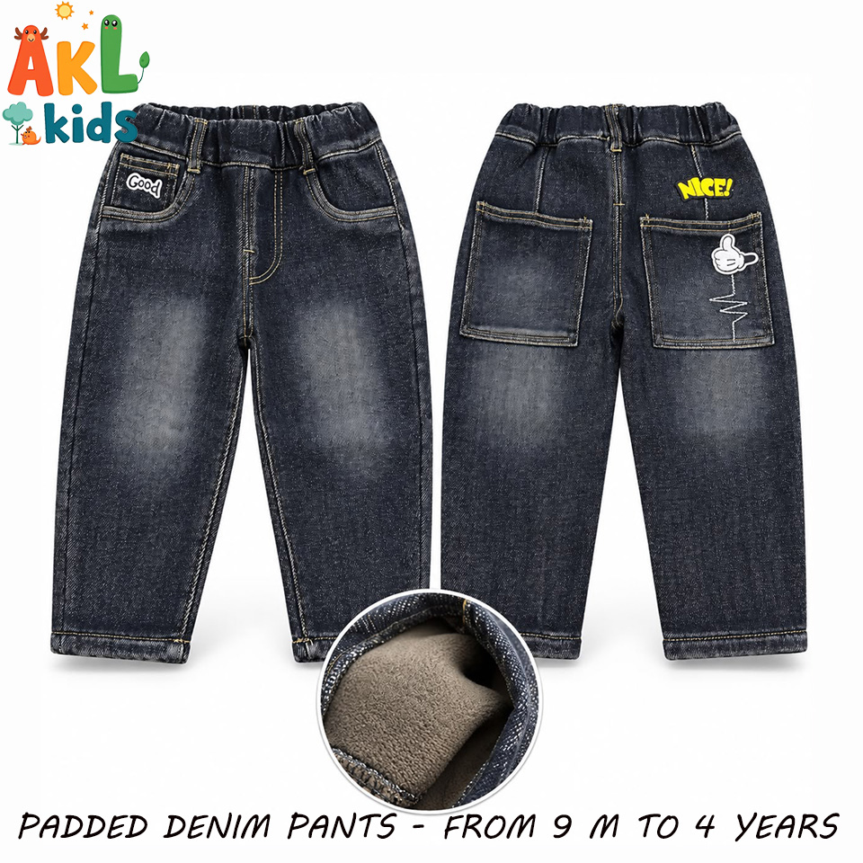 Padded Denim Pants for Babies & Kids – 9 Months to 4 Years