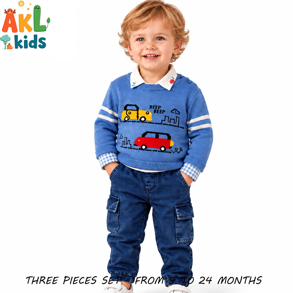 Three-Piece Boys Set – Blue Cars